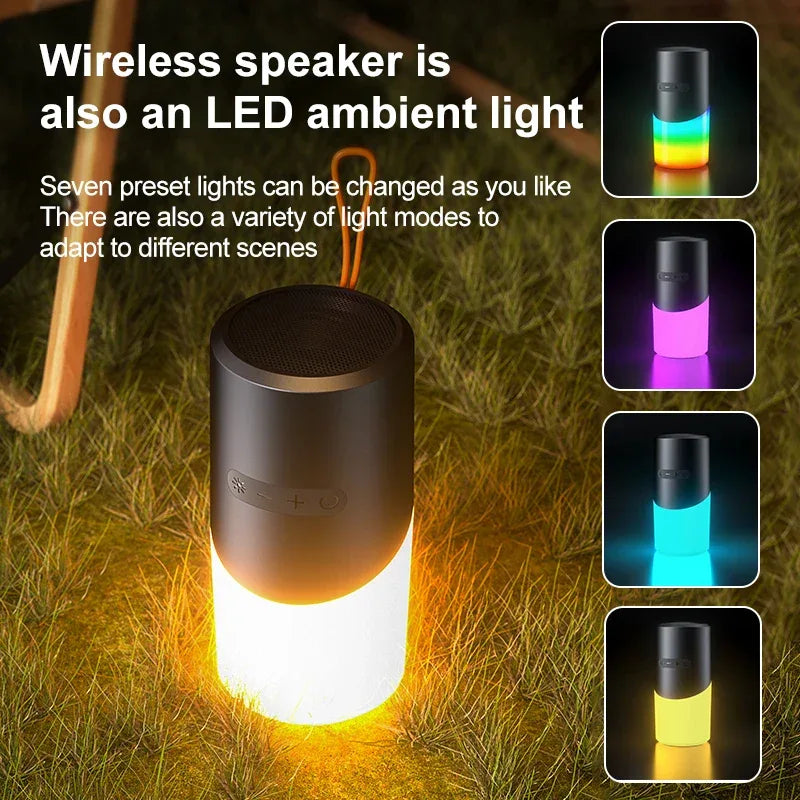 Portable Bluetooth Speaker Waterproof with RGB Light & Bass Boost - Gray My Store