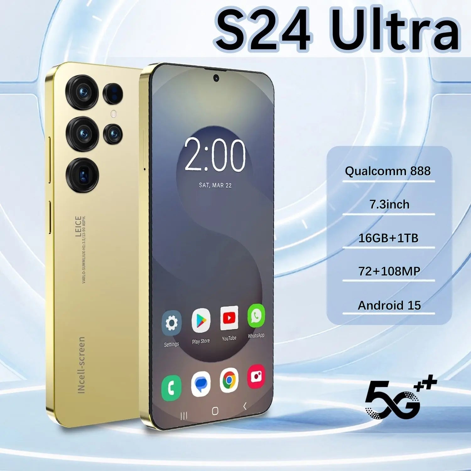 2026 S24 Ultra 5G smartphone with 7.3 inch 120Hz display 16GB RAM 1TB storage and advanced camera system