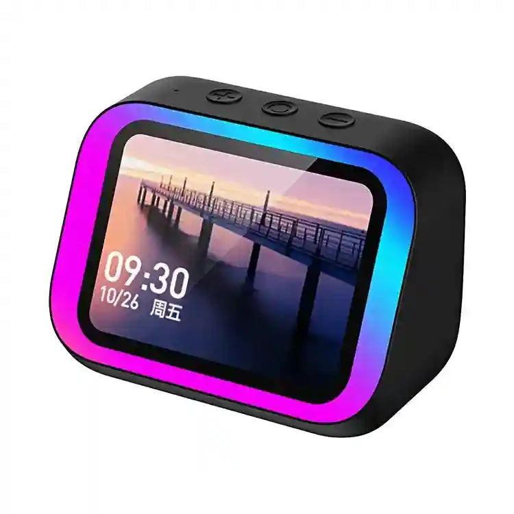 Tidesmit Smart Bluetooth Speaker Clock with 15W Qi Wireless Charging Pad Black Tidesmit