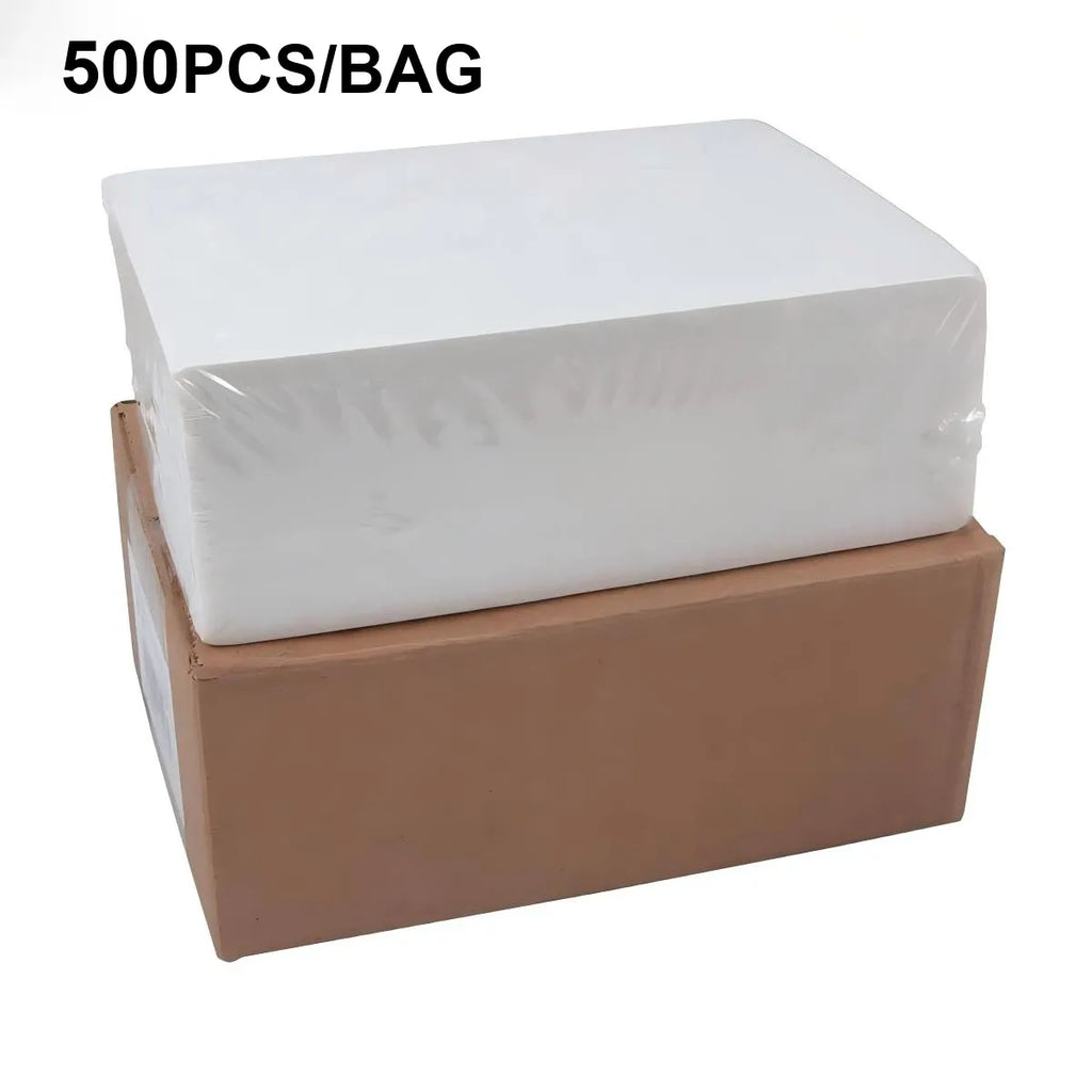 Folded 4x6 thermal shipping labels in white pack, waterproof and oilproof