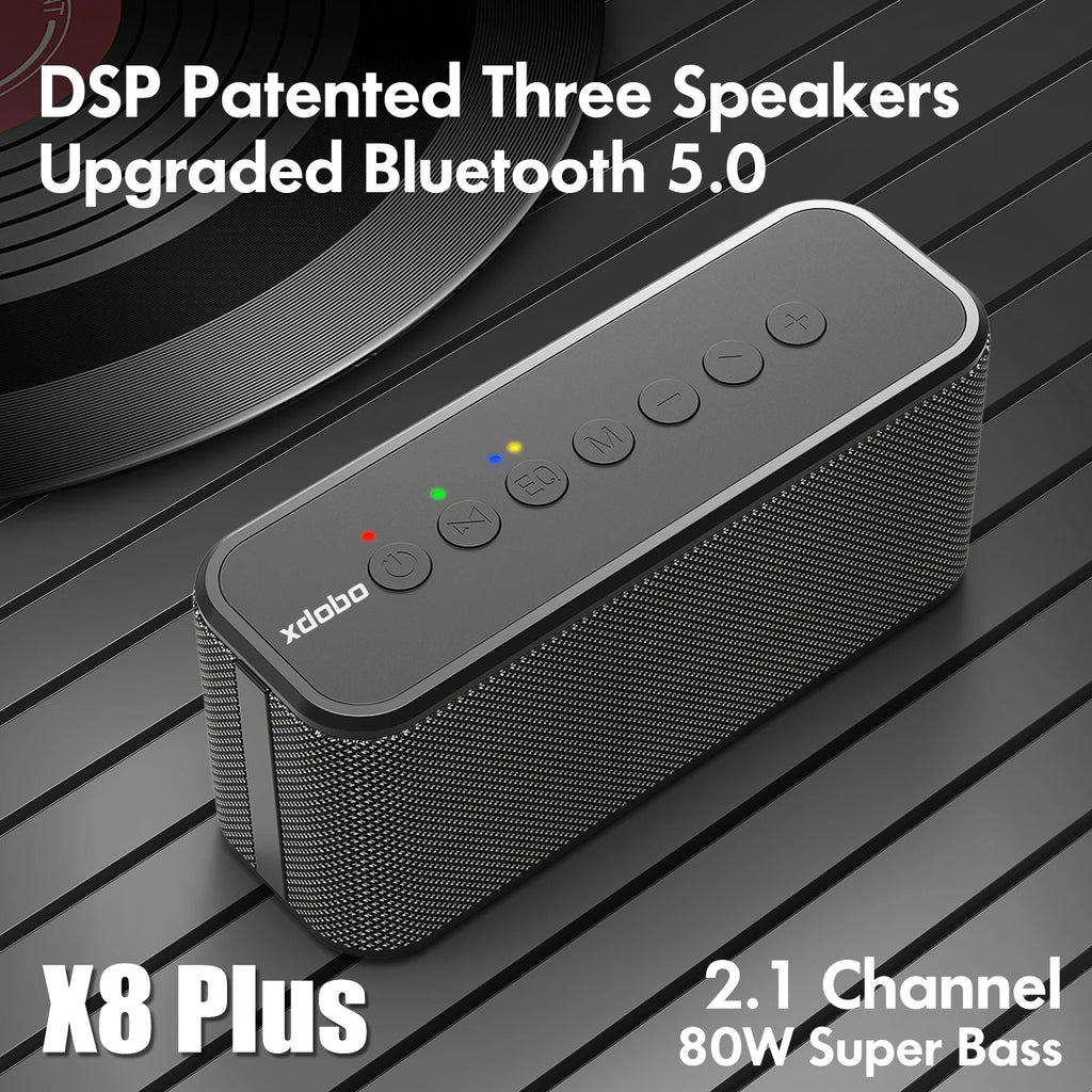 XDOBO X8 Plus Bluetooth Speaker 80W Powerful Bass Wireless Subwoofer 10400mAh Power Bank Function USB/TF/AUX Music Play Camping