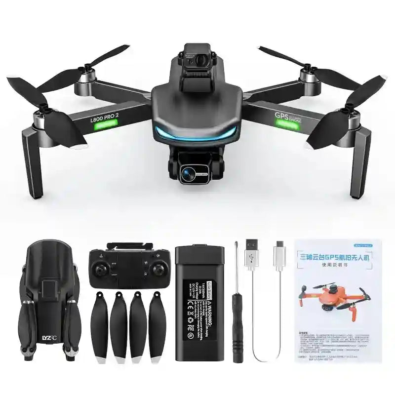 4K GPS Drone with 3-Axis Gimbal - L800pro2 Foldable Camera Drone L800pro2 Tidesmit