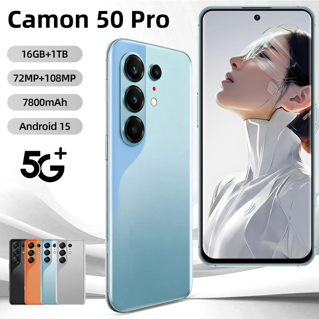 Tecno Camon 50 Pro 5G smartphone with 16GB RAM in sleek modern design side profile view