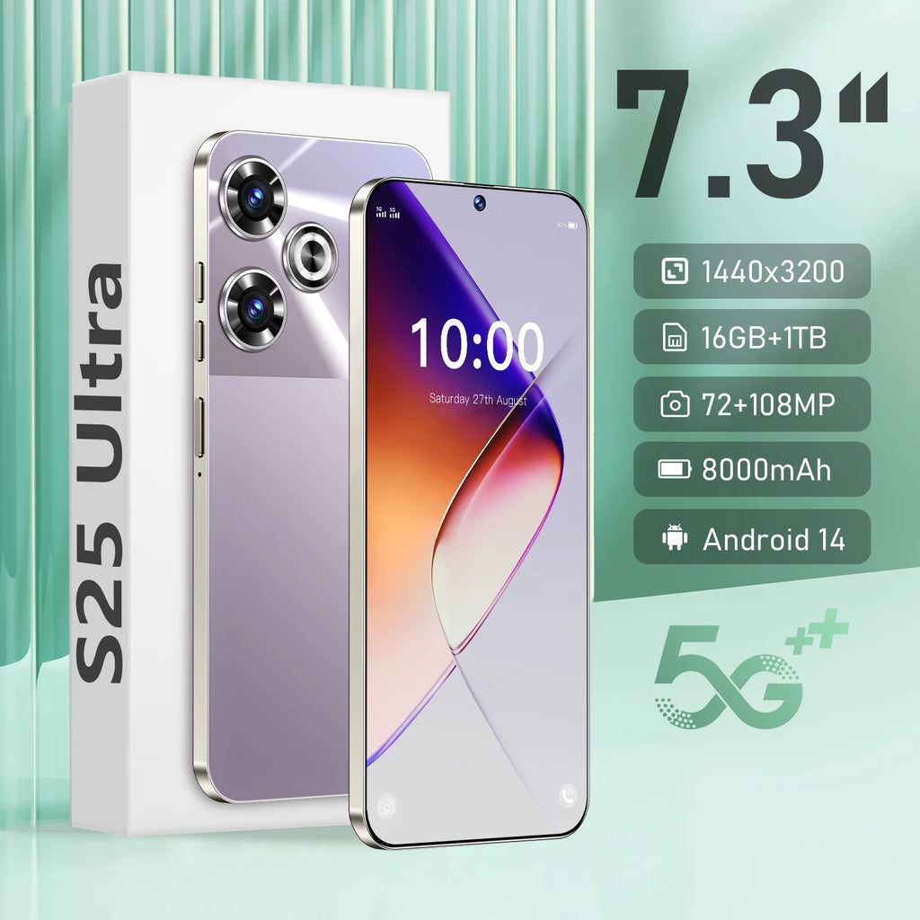 Tidesmit 5G Smartphone, 7.3 Inch AMOLED, 16GB RAM, 1TB Storage Tidesmit