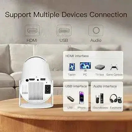 Mini 4K Android WiFi Projector: 130-Inch Portable Smart Cinema Screen My Store