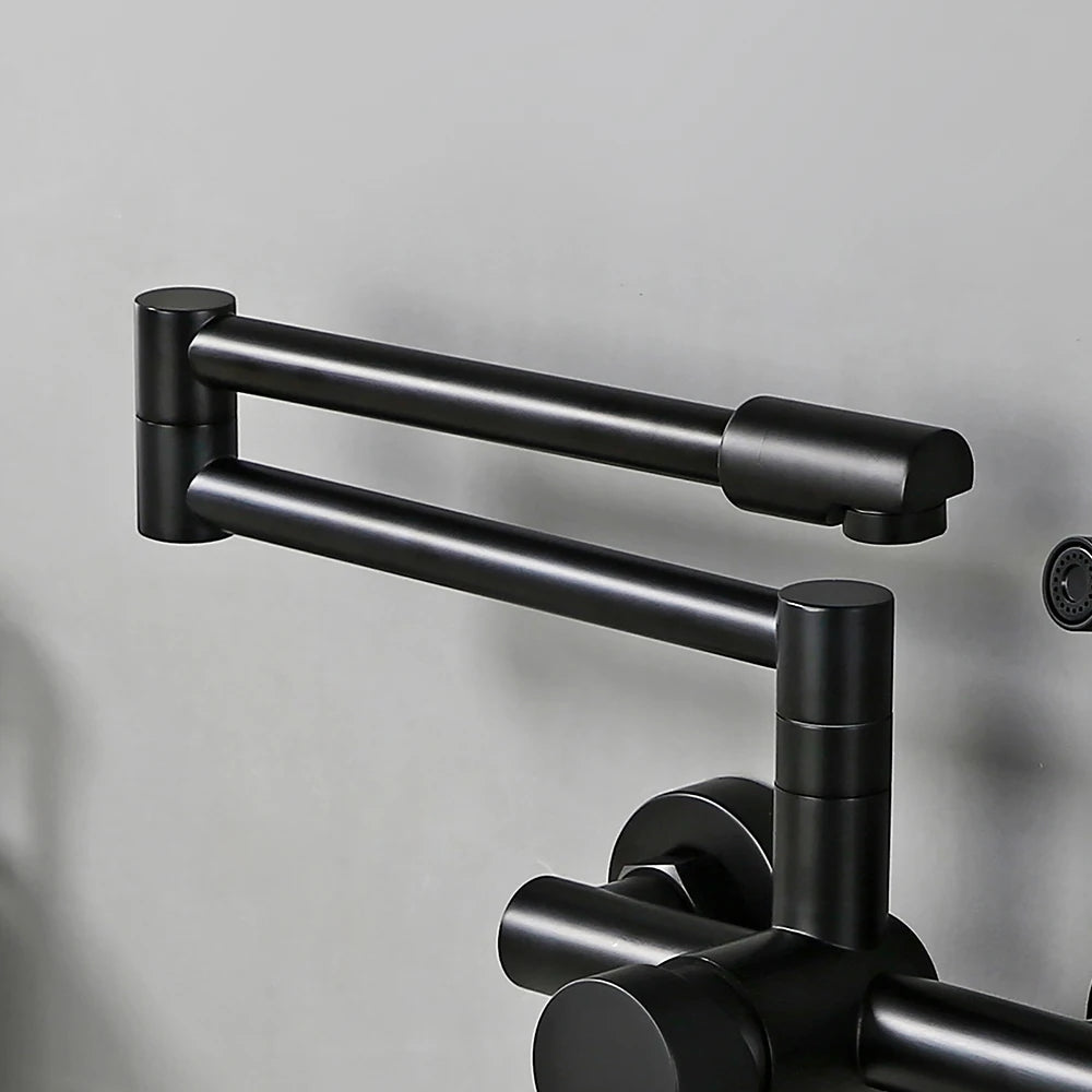 Wholesale Black Hot Sale Hot and Cold Pull Out Kitchen Mixer Tap Pot Filler Faucet Synchronize Airbrush Kitchen Faucet