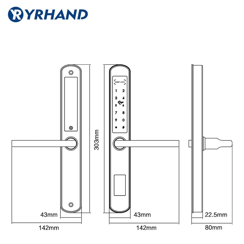 TTLock App Smart Sliding Lock WIFI Electronic Door Lock Bluetooth Digital APP Keypad Code RFID Card Keyless Lock For Hotel/Home