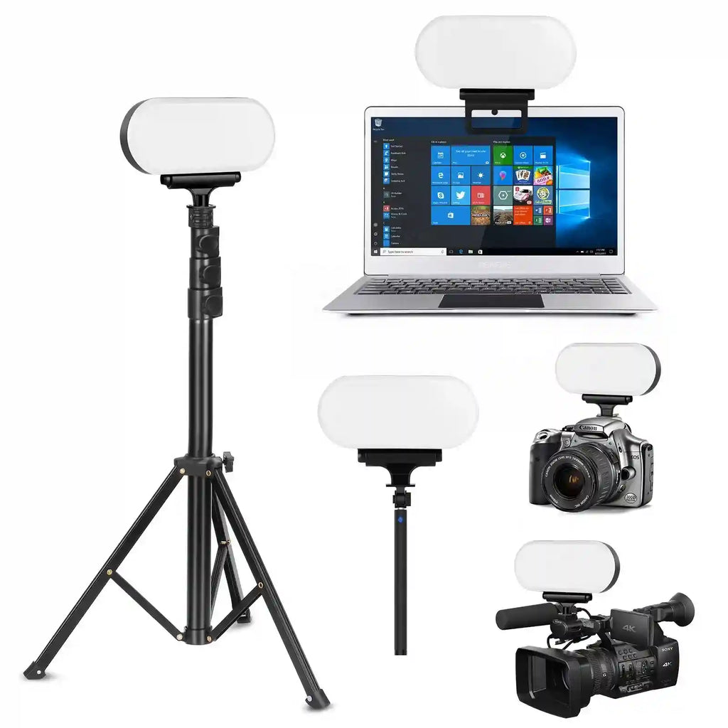 Portable LED Ring Light 18cm with 160cm Tripod Stand - Black Black 18cm 90-160 cm Tidesmit