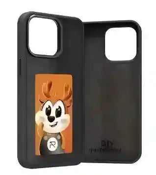 NFC Smart E-Ink Phone Case for iPhone 15 Pro Max - Shock-Absorbing Cover Black Corrugated Box Tidesmit