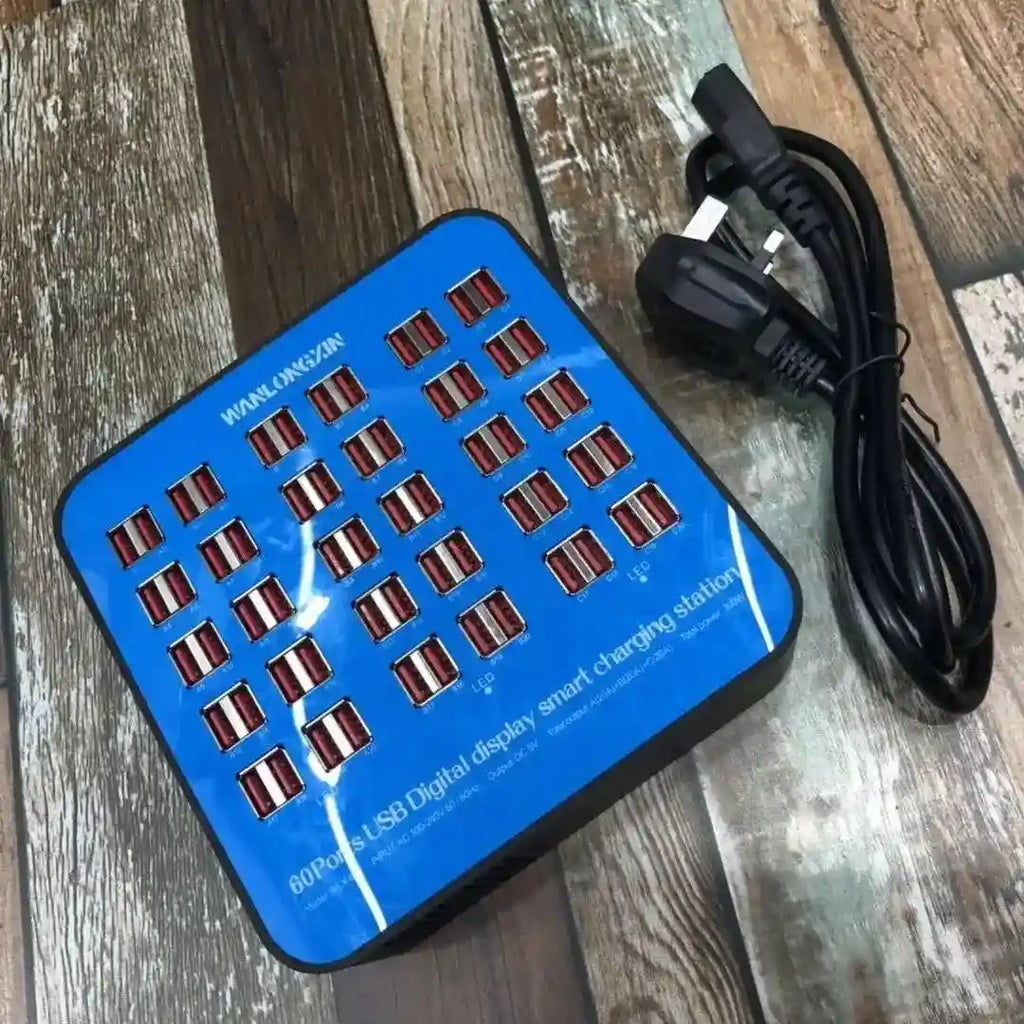60-Port 300W USB Charging Station - Multi-Device Hub for EU/UK/US/AU Tidesmit