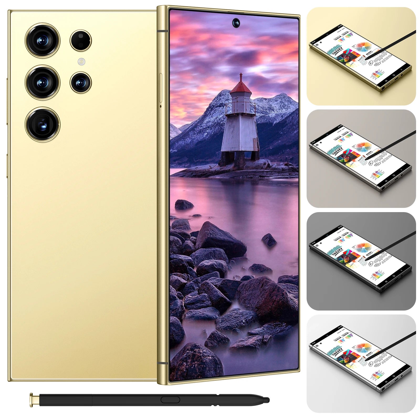 5G Smartphone 1TB 16GB RAM Dual SIM Unlocked Android Device Gold 16g 1TB Tidesmit