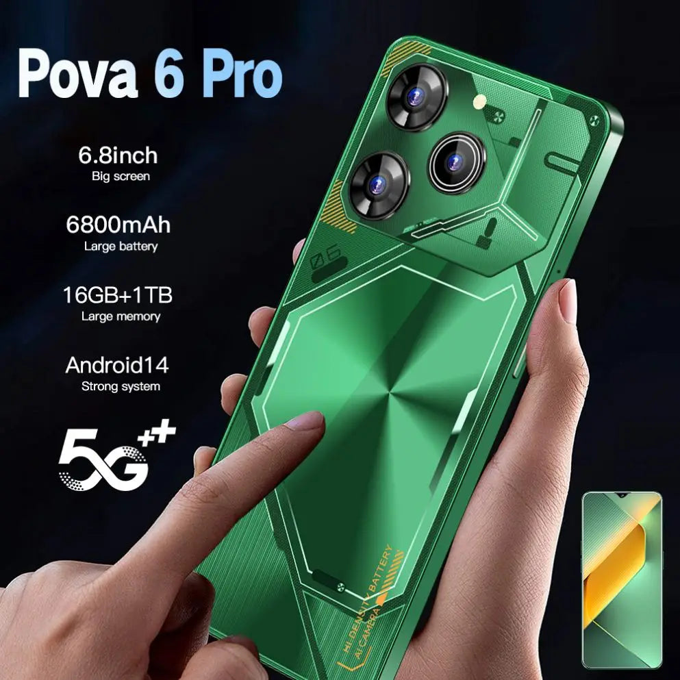 Android 14 5G Smartphone 1TB 16GB RAM 6.8 Inch AMOLED Display Tidesmit