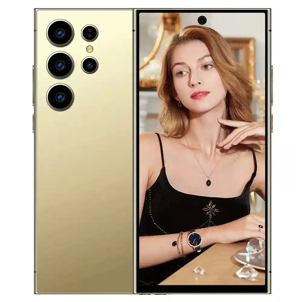 2024 New Design Fold S24 Ultra+ 5G Cell Mobile Phone 16+1TB Huge Memory Android 14 Hot Selling S Fold 24 Smart Phone Gold 16g Tidesmit