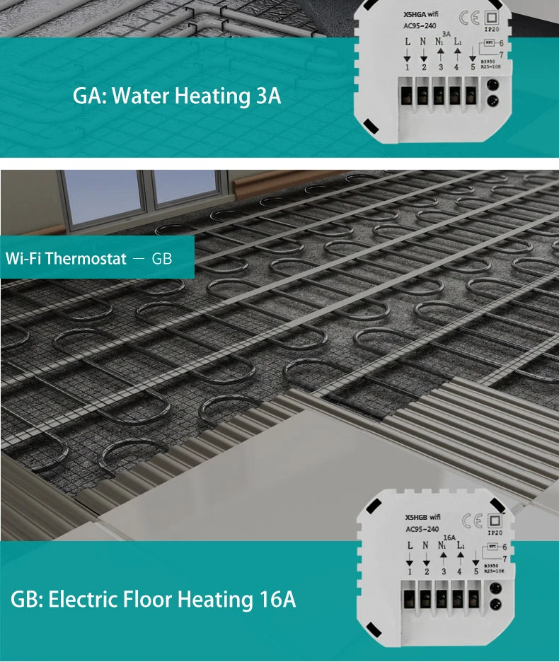 WiFi Thermostat Temperature Controller Water/Electric Floor Heating Gas Boiler 25A Smart Life Tuya Control Alexa Google Home