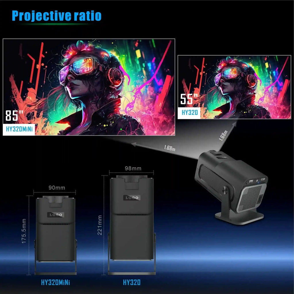 Portable 4K Mini Projector | 720P WiFi Smart Home Theater - Tidesmit Tidesmit