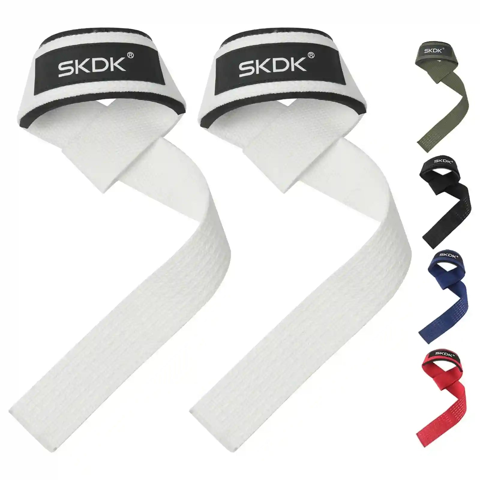 Weight Lifting Wrist Straps for Deadlifts - Adjustable Support 55cm White 55*3.5cm Tidesmit