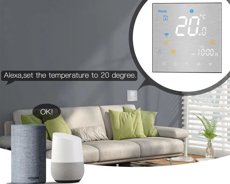 Tuya WiFi Smart Thermostat Temperature Controller for Water Electric floor Heating Water/Gas Boiler Works with Alexa Google Home