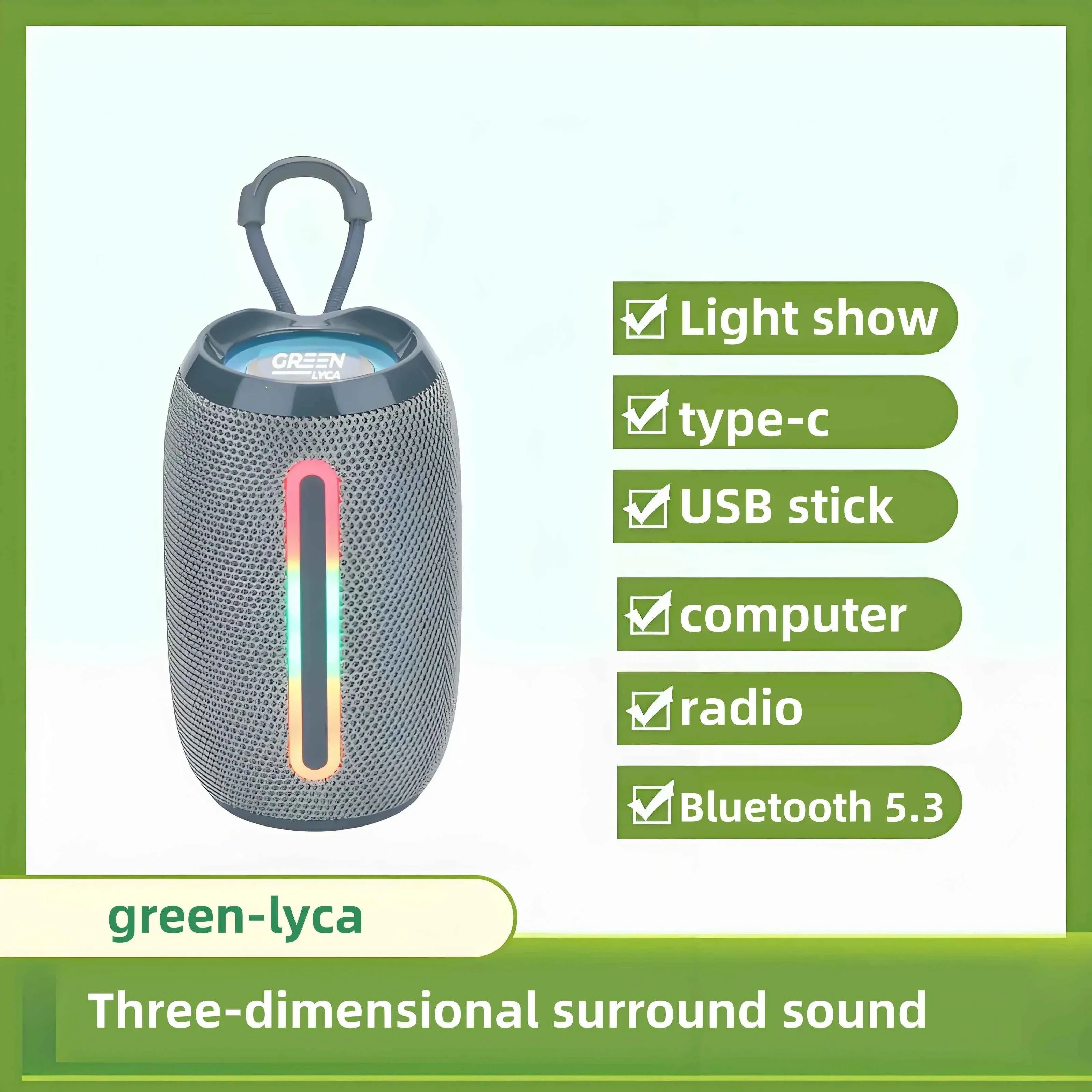Portable Bluetooth Speaker with RGB LED and Deep Bass Subwoofer My Store