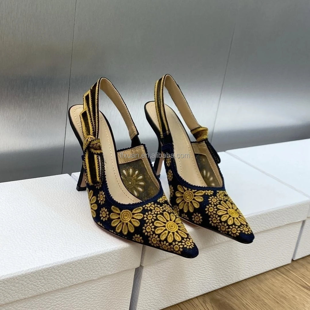 2025 New Design Luxury Branded Arrive Top Quality Famous Brand Factory Wholesale Big Size  High Heels Sandals for Women