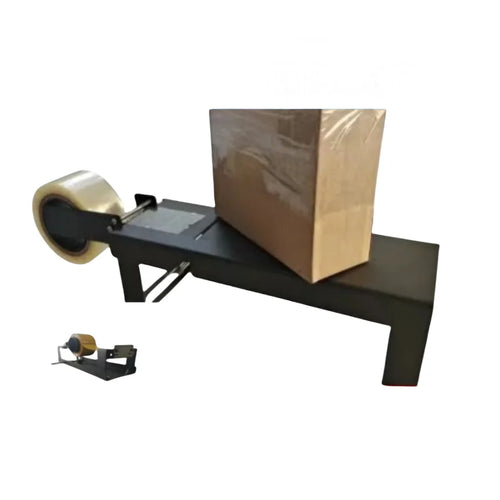 Manual carton box sealing tape machine with roll holder and black base