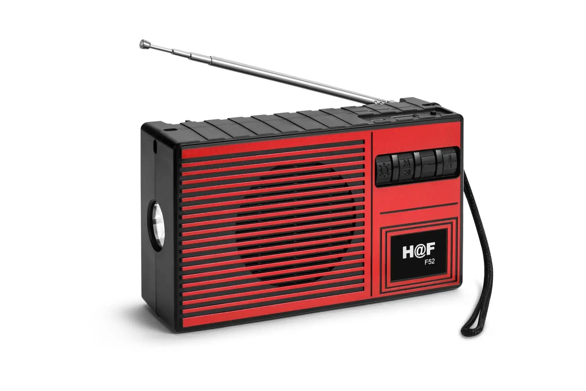 Solar Powered Portable Bluetooth Speaker with FM Radio & LED Light Red My Store