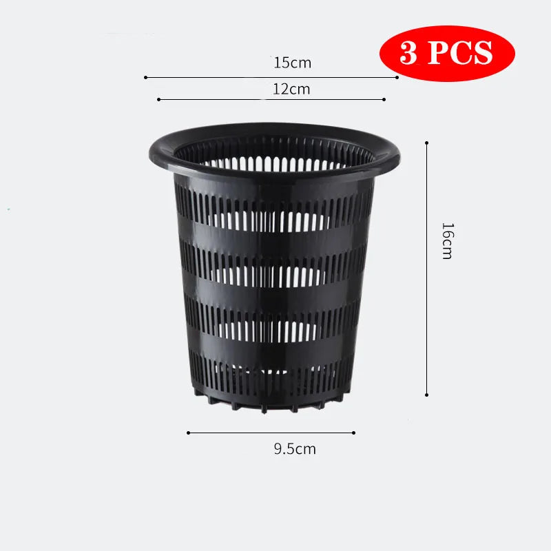 Meshpot 3PCS Colorful Plastic Hydroponics Basket Net Cup Mesh Pot Home Decoration Garden Supplies Flower Pot in 8cm/9cm/10cm