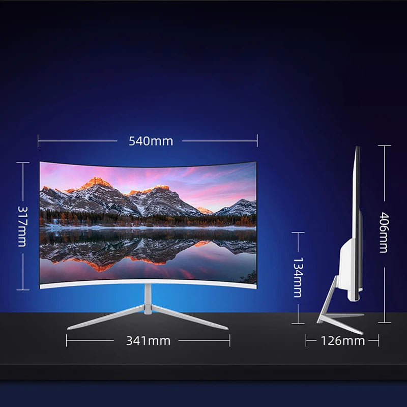 24 Inch Curved 75Hz Monitor Gaming VA FHD 1080P Computer Display 2800R HDMI/VGA DCR Eye Protect VESA 100*100 2ms Response