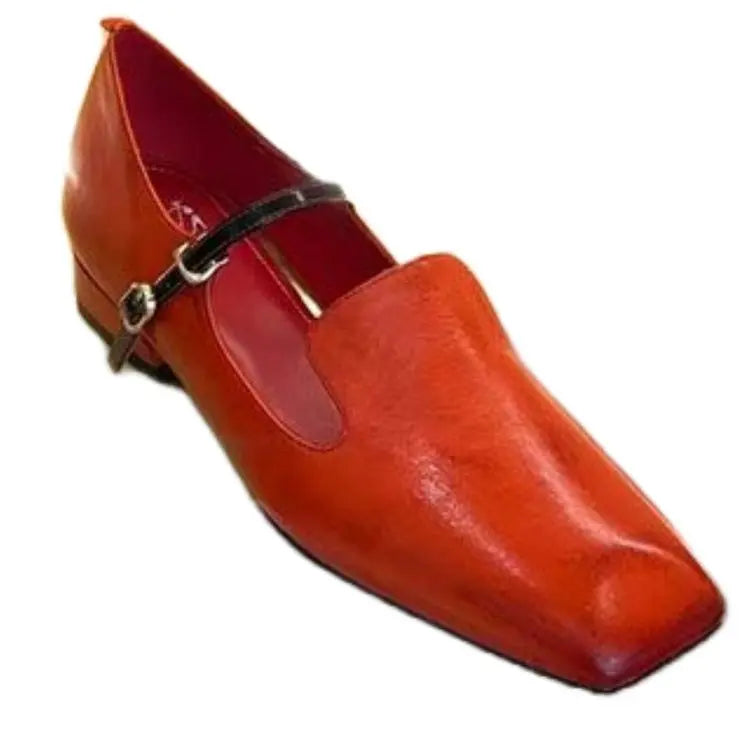 Wholesale Dark Green PU Mary Jane Heels Loafers Women Square Toe Mixed Color Block Heel Office Pumps