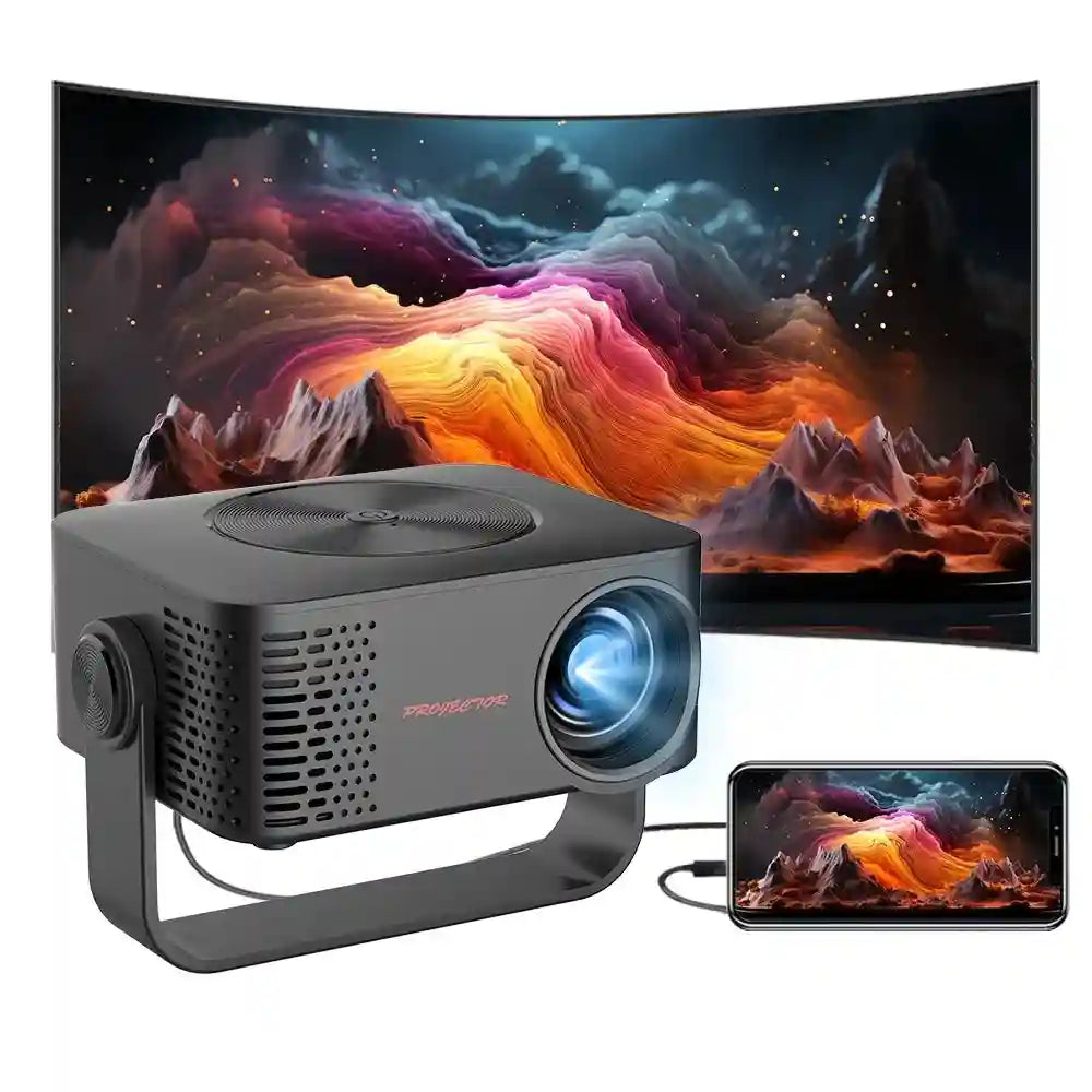 4K Portable WiFi Projector with 180 Degree Rotation for Home Cinema Bag Tidesmit