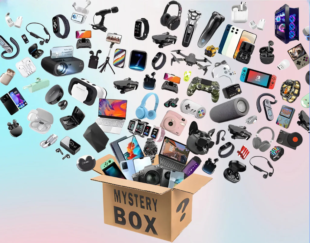 Mystery Box Electronic Gadgets & 5G Smartphone Bundle - Black Black Mystery Box Tidesmit