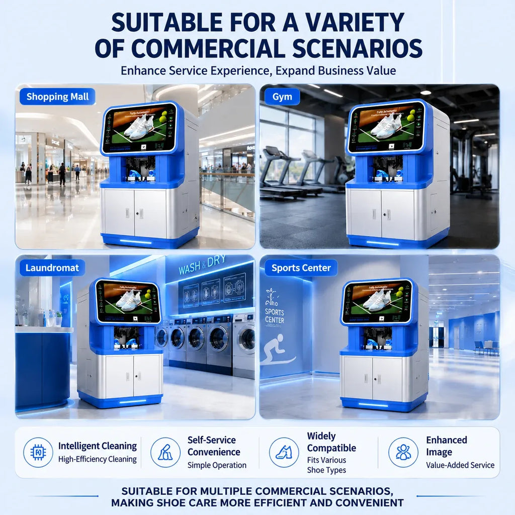 Shoe Washing Machine with Dryer 3500W 0.34kWh/Cycle Self-Service Sneaker Cleaning Machine for Laundromat 1 Year Warranty