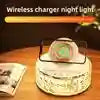Wireless Charging Camping Lamp | 15W Fast Charge Desk Light - White Type-C White Tidesmit
