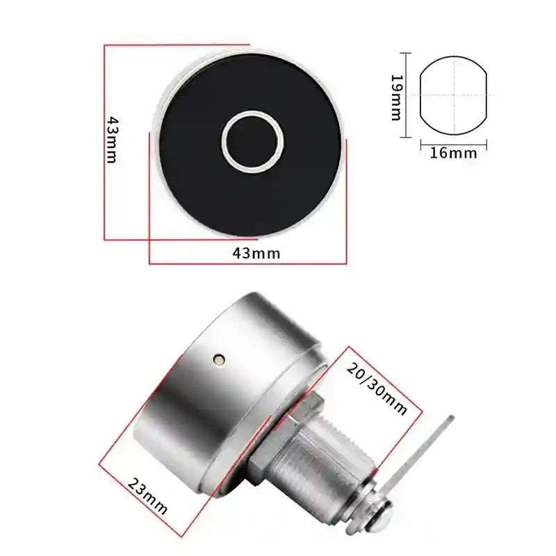 Fingerprint Cabinet Lock Zinc Alloy Keyless Smart Cam Lock Tidesmit