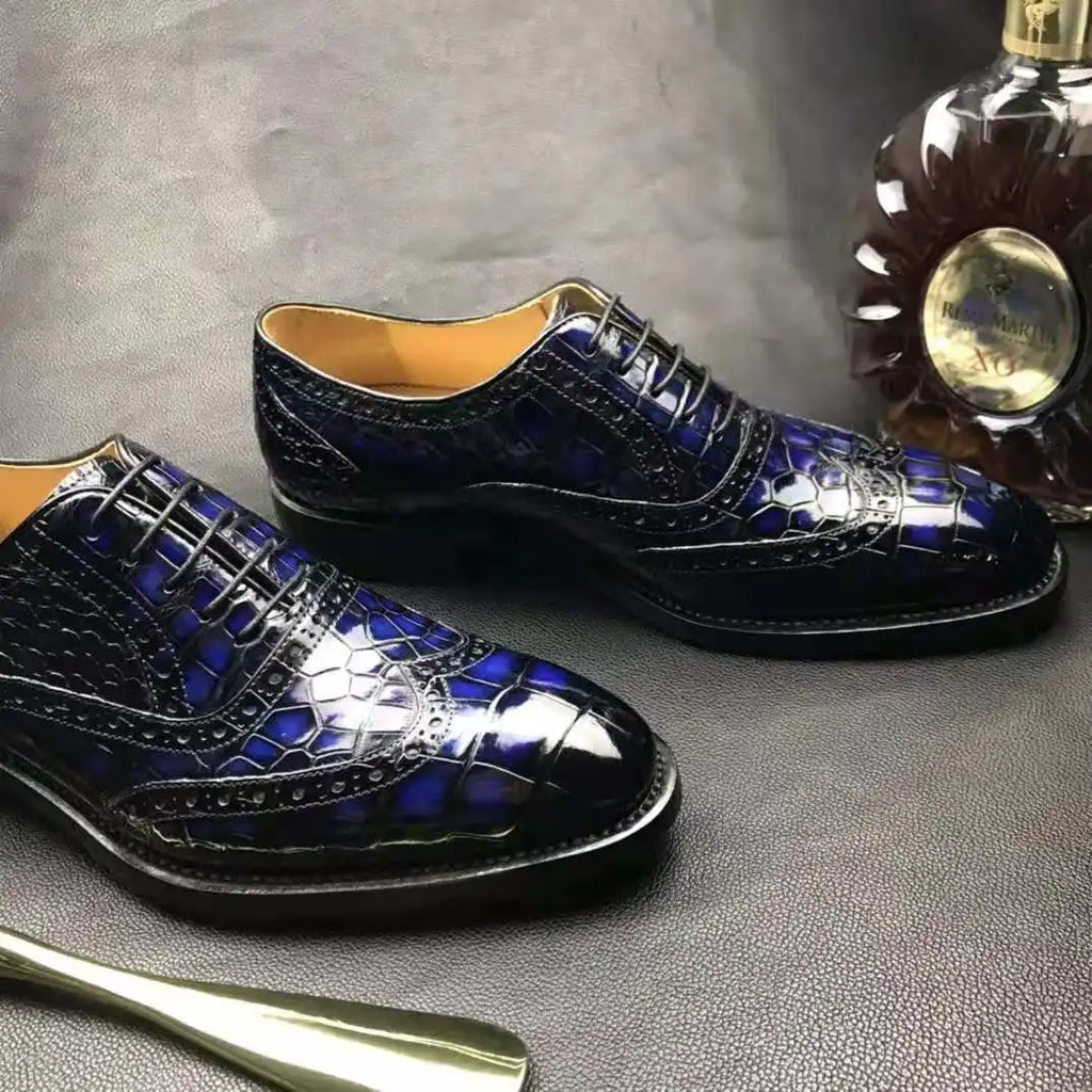 Goodyear Welt Shoes Men New Style Alligator Skin Business Luxury Branded Mans Shoes Genuine crocodile Leather Shoes Men