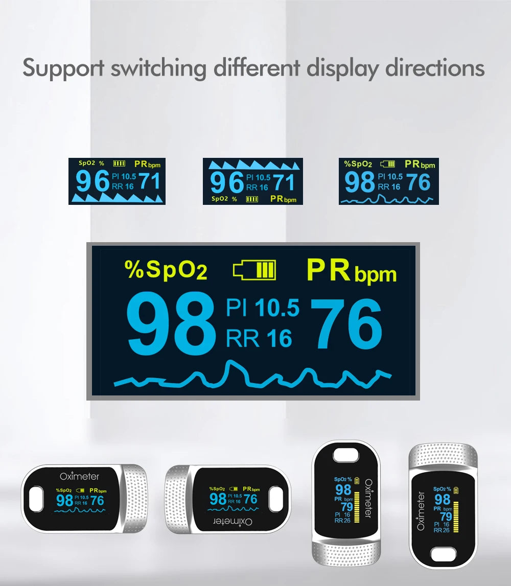 JianyouCare Finger Pulse Oled Oximeter Portable RR Blood Oxygen Saturation Meter Respiratory Rate Oximetro De Dedo Pulsioximetro