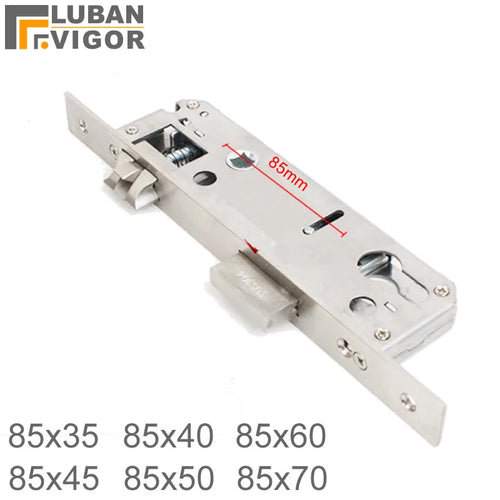 Stainless steel door lock body with lift handle and latch, rectangular case