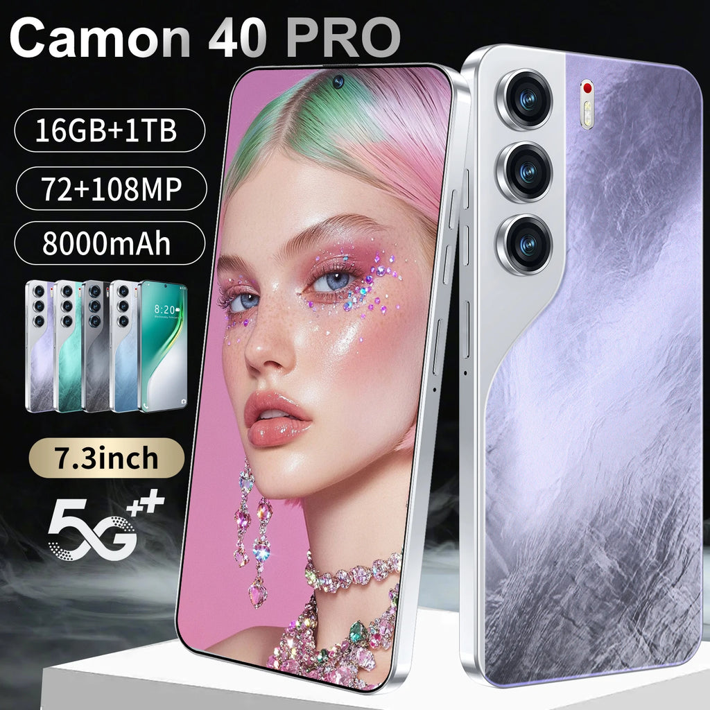 Techno C40 Pro 5G smartphone showing sleek design with 108MP camera and 1TB storage, 5th product gallery view