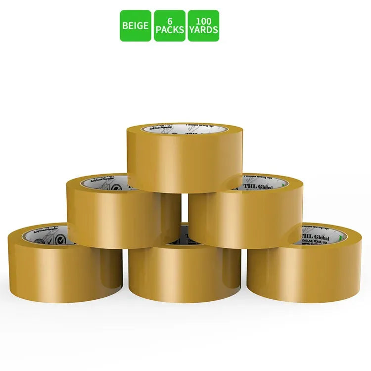 Beige gummed paper sealing tape rolls, multiple rolls