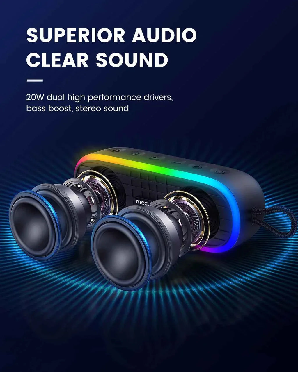 Portable Bluetooth Speaker: 24h Playtime Waterproof Wireless Audio My Store