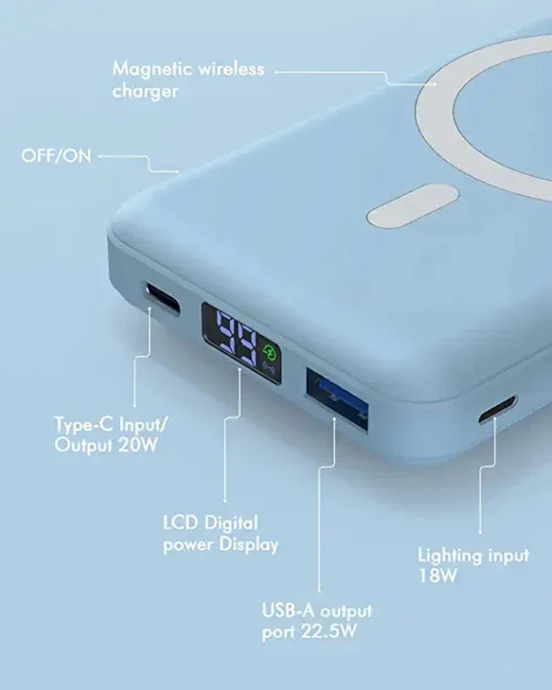 Magnetic Power Bank 10000mAh - 15W Wireless Fast Charging - Tidesmit Tidesmit
