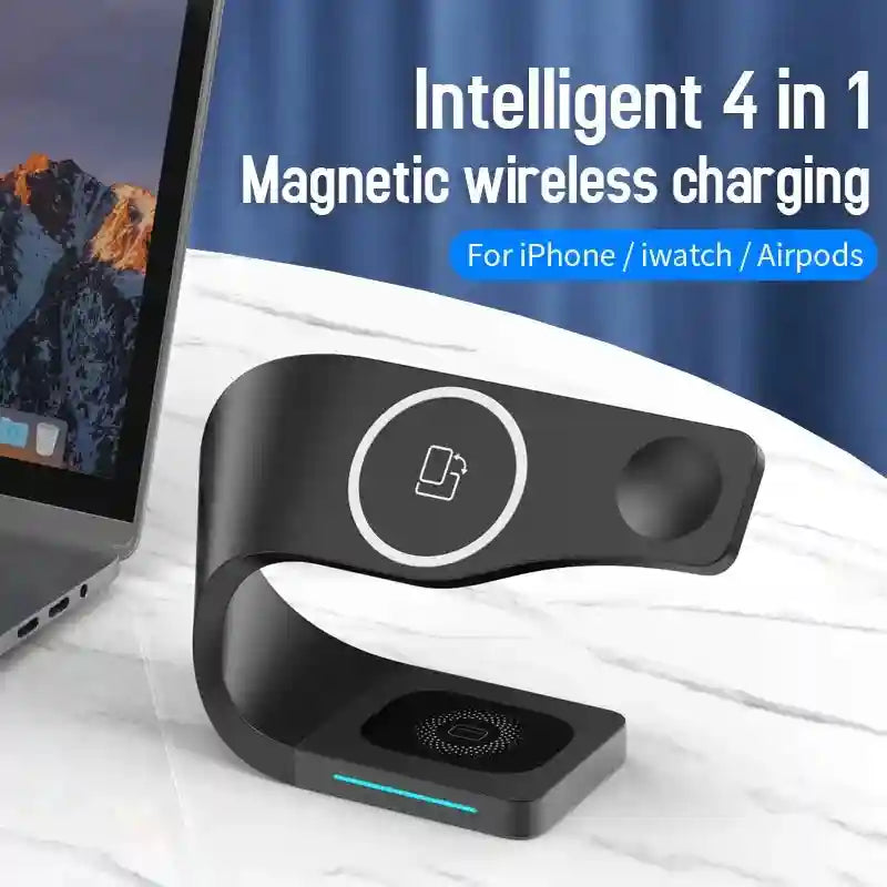 4-in-1 Magnetic Wireless Charging Station | Fast Qi Multi-Device Stand Tidesmit