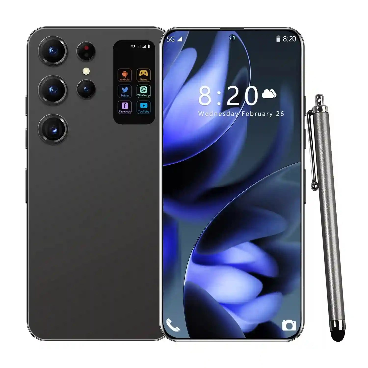 Tidesmit 5G Smartphone, 7.3" AMOLED, 16GB RAM, 1TB Storage, Unlocked Black 16g 1TB Tidesmit