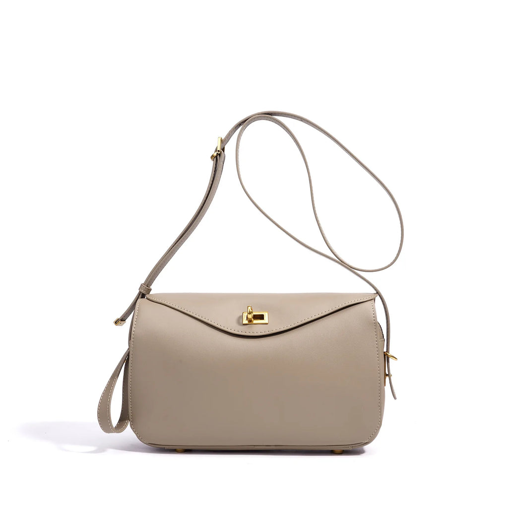 Early Spring 2026 High End Top Layer Cowhide Women Crossbody Bag Minimal Luxury Lightweight Shoulder Handbag