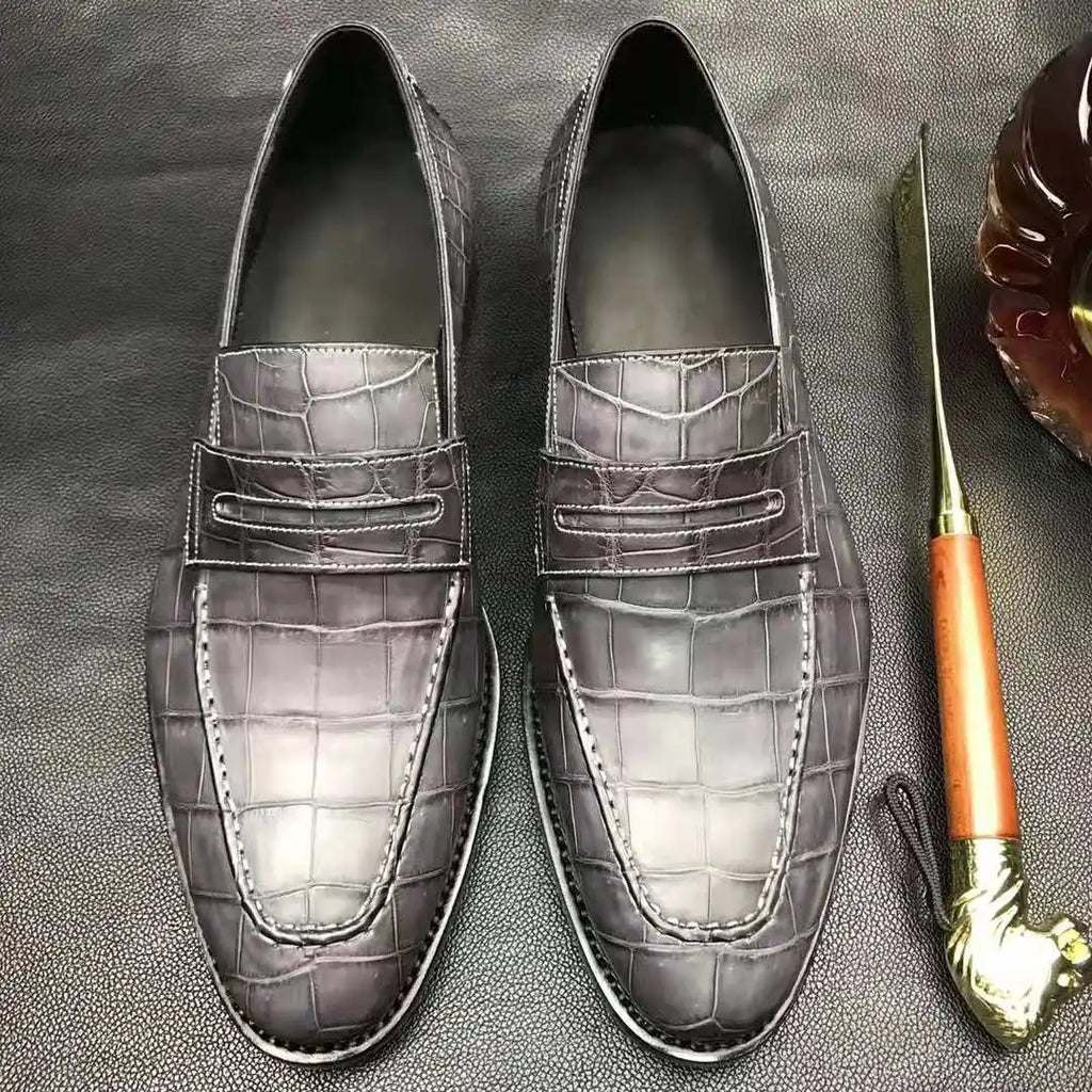 Goodyear Genuine crocodile Leather Loafers Men Luxury Casual Loafer Shoes for Men alligator Skin Custom Dress Shoes Men
