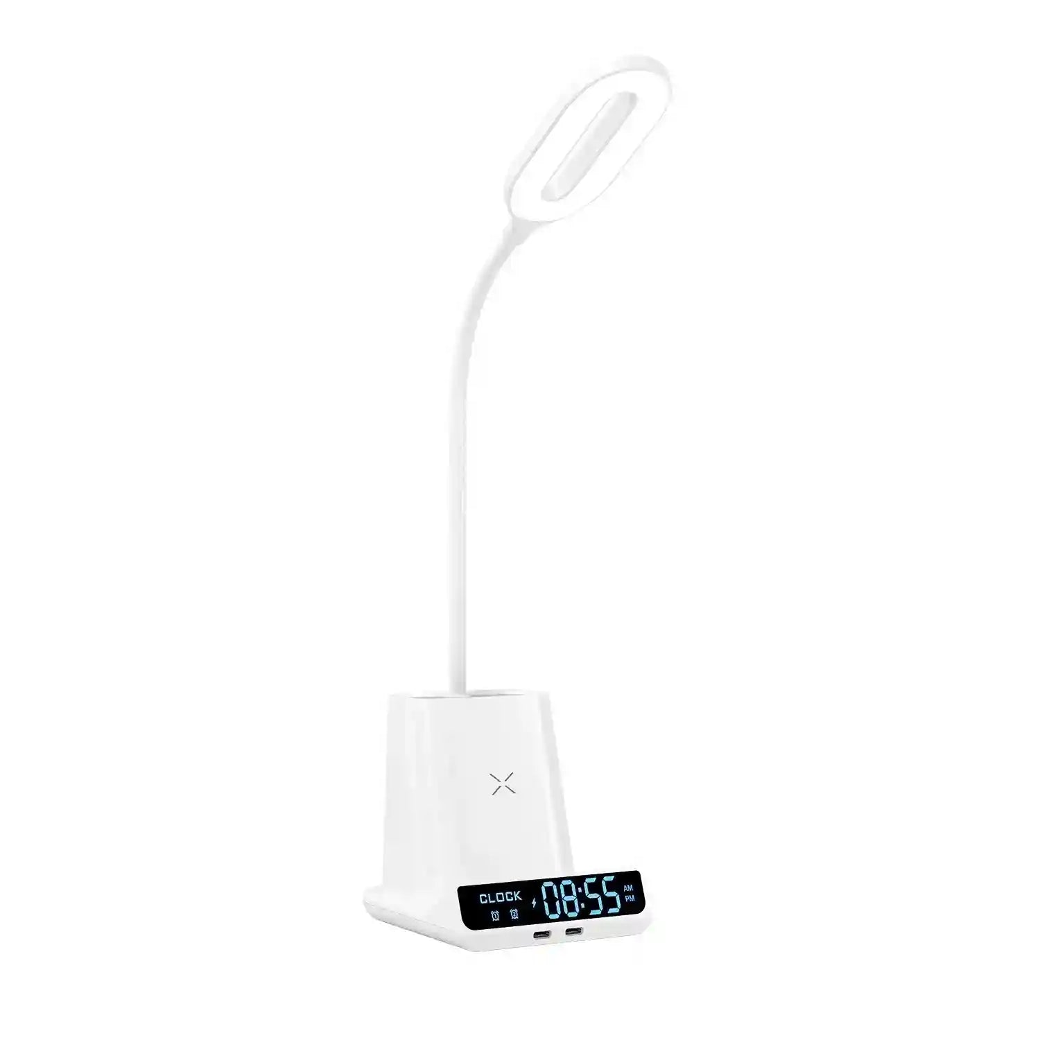 5-in-1 Wireless Charger Desk Lamp, Qi Certified Multi-Device Station White Tidesmit