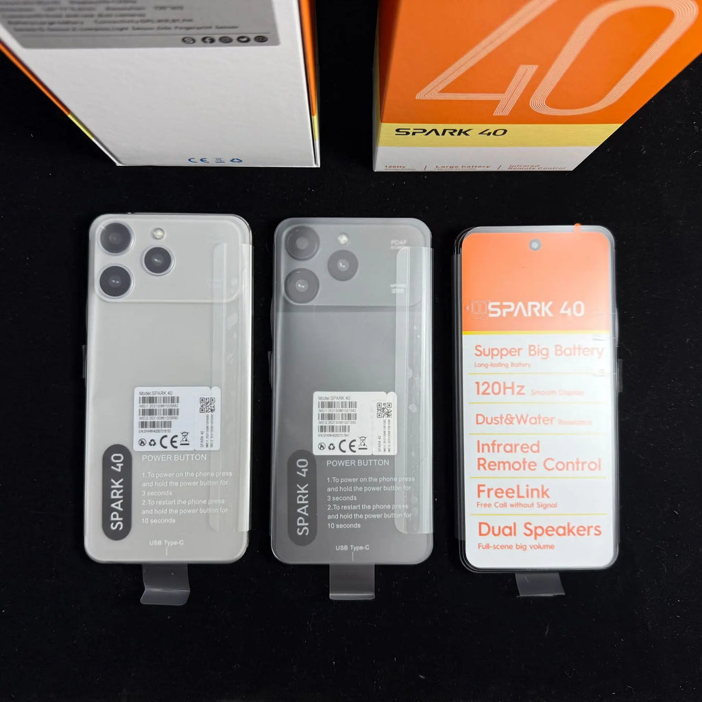 Spark 40 5G smartphone with 16GB RAM 1TB storage 108MP camera and fast charging display side view