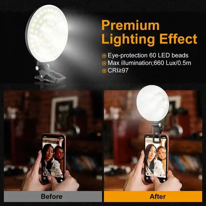 Portable LED Ring Light for Laptop Video Calls - C+SL101 White Tidesmit