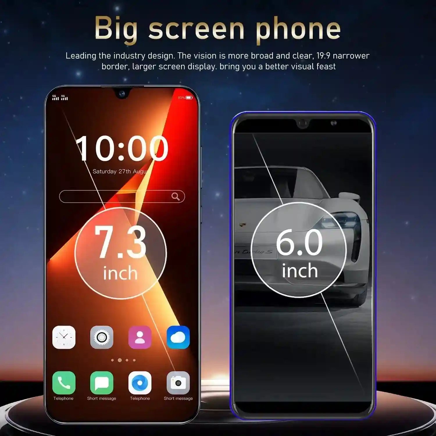 Tidesmit 5G Smartphone, 7.3 Inch AMOLED Display, 256GB Dual SIM, EU Model Tidesmit