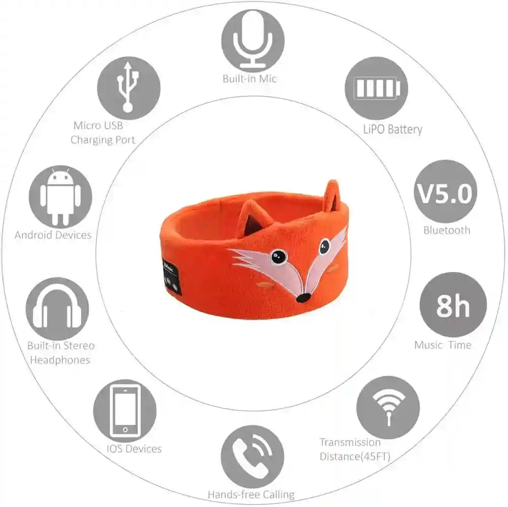 Wireless Kids Headband Headphones - Soft Plush Audio for Travel Tidesmit