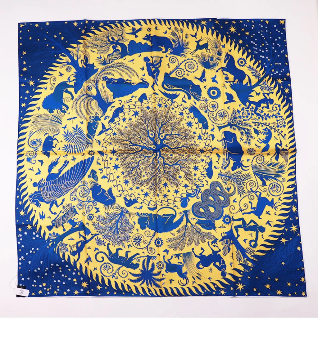 Luxurious 90*90cm Square Myth Collection Digital Printed Silk Scarf Gift Specially Designed for Elegant Individuals